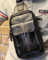 Cool Leather Slings Bag for Men Chest Bag Sling Shoulder Bag For Men