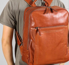 Genuine Leather Mens Cool Backpack Sling Bag Large Travel Bag Hiking Bag for Men