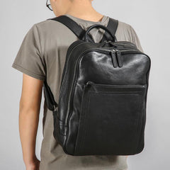 Genuine Leather Mens Cool Backpack Sling Bag Large Travel Bag Hiking Bag for Men