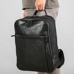 Genuine Leather Mens Cool Backpack Sling Bag Large Travel Bag Hiking Bag for Men