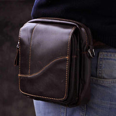 Leather Belt Pouch Mens Waist Bag Shoulder Bag for Men