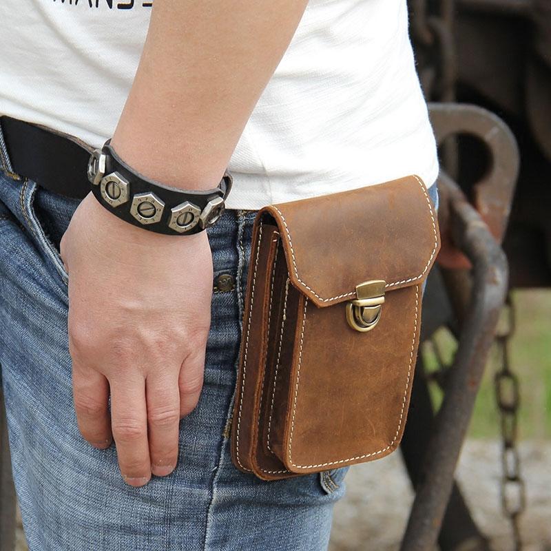 Leather Belt Pouch Mens Small Cases Waist Bag Hip Pack Belt Bag Fanny –  imessengerbags