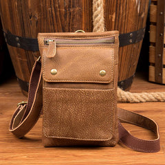 Leather Belt Pouch Mens Small Cases Waist Bag Shoulder Bag for Men - imessengerbags