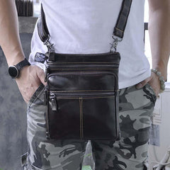 Leather Belt Pouch Mens Waist Bag Shoulder Bag for Men