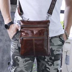 Leather Belt Pouch Mens Waist Bag Shoulder Bag for Men