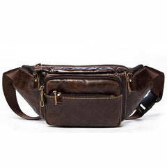 Leather Fanny Pack Mens Waist Bag Hip Pack Belt Bag Bumbag for Men - imessengerbags