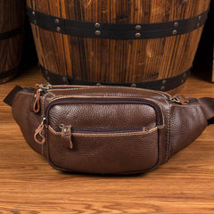 Leather Fanny Pack Mens Waist Bag Hip Pack Belt Bag Bumbag for Men - imessengerbags