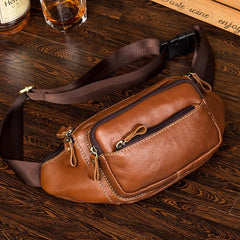 Leather Fanny Pack Mens Waist Bag Hip Pack Belt Bag Bumbag for Men - imessengerbags