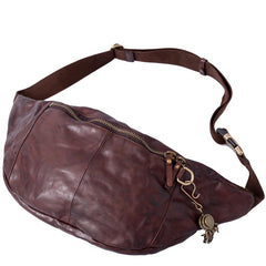 Leather Mens Cool Sling Bag Crossbody Bag Chest Bag Fanny Pack for men