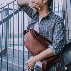 Leather Mens Cool Sling Bag Crossbody Bag Chest Bag for men