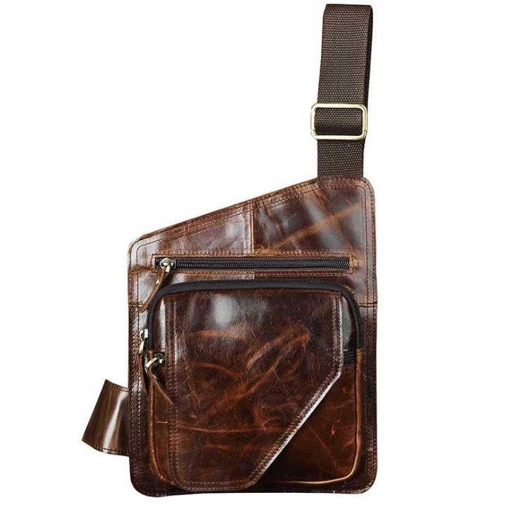 Leather Mens Cool Sling Bag Crossbody Bag Chest Bag for men - imessengerbags