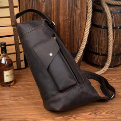 Leather Mens Cool Sling Bag Crossbody Bag Chest Bag for men - imessengerbags