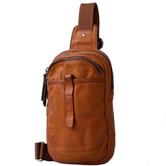 Leather Mens Cool Sling Bag Crossbody Bag Chest Bag for men - imessengerbags