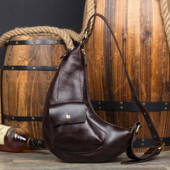 Leather Mens Cool Sling Bag Crossbody Bag Chest Bag for men - imessengerbags