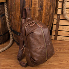 Leather Mens Cool Sling Bag Crossbody Bag Chest Bag for men - imessengerbags