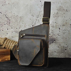 Leather Mens Cool Sling Bag Crossbody Bag Chest Bag for men - imessengerbags