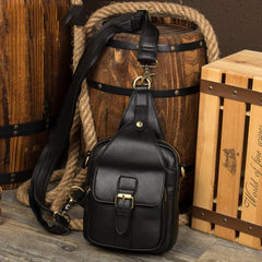 Leather Mens Cool Sling Bag Crossbody Bag Chest Bag for men - imessengerbags
