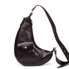 Leather Mens Cool Sling Bag Crossbody Bag Chest Bag for men - imessengerbags