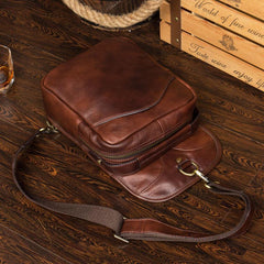 Leather Mens Cool Sling Bag Crossbody Bag Chest Bag for men - imessengerbags