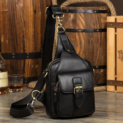 Leather Mens Cool Sling Bag Crossbody Bag Chest Bag for men - imessengerbags
