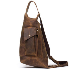 Leather Mens Cool Sling Bag Crossbody Bag Chest Bag for men - imessengerbags
