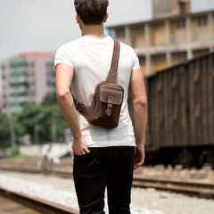 Leather Mens Cool Sling Bag Crossbody Bag Chest Bag for men - imessengerbags