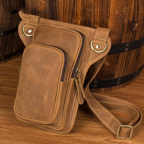 Leather Mens Cool Sling Bag Crossbody Bag Chest Bag for men - imessengerbags