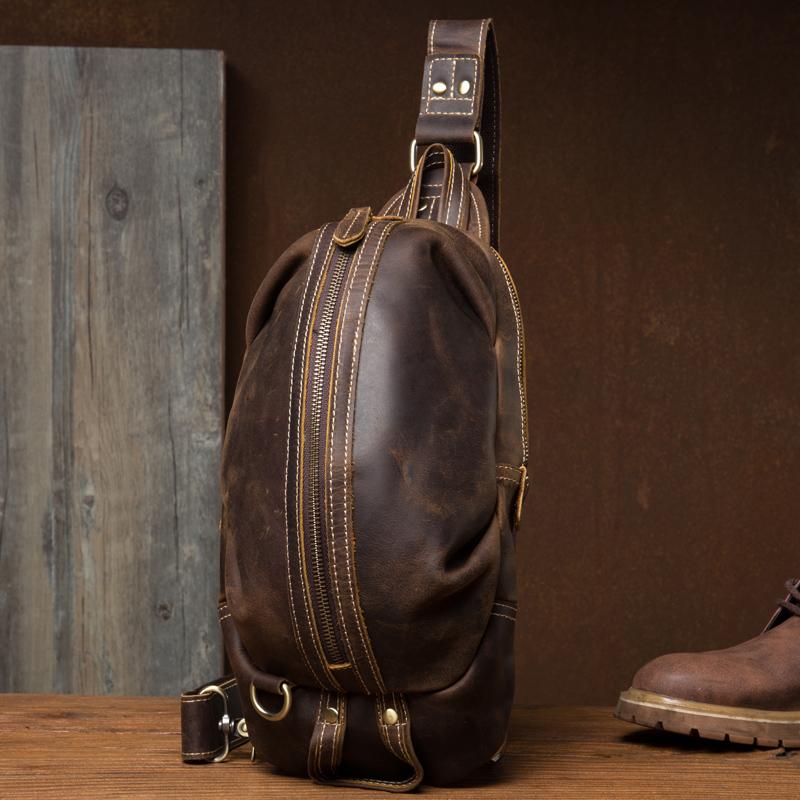 Leather Mens Cool Sling Bag Crossbody Bag Chest Bag for men - imessengerbags