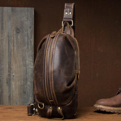 Leather Mens Cool Sling Bag Crossbody Bag Chest Bag for men - imessengerbags