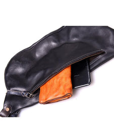 Leather Mens Cool Sling Bag Crossbody Bag Chest Bag for men