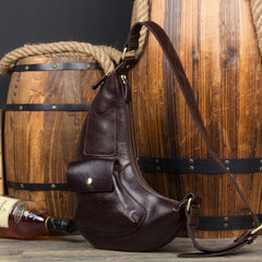 Leather Mens Cool Sling Bag Crossbody Bag Chest Bag for men - imessengerbags