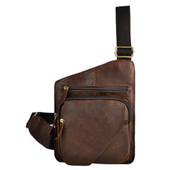 Leather Mens Cool Sling Bag Crossbody Bag Chest Bag for men - imessengerbags
