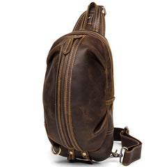 Leather Mens Cool Sling Bag Crossbody Bag Chest Bag for men