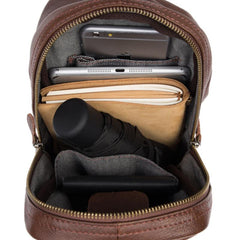 Leather Mens Cool Sling Bag Crossbody Bag Chest Bag for men - imessengerbags