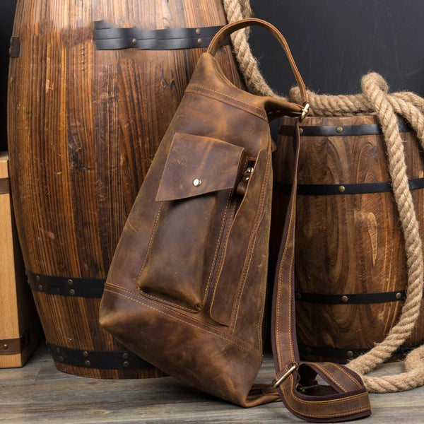 Leather Mens Cool Sling Bag Crossbody Bag Chest Bag for men - imessengerbags