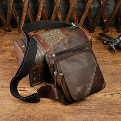 Leather Mens Cool Sling Bag Crossbody Bag Chest Bag for men - imessengerbags