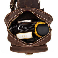 Leather Mens Cool Sling Bag Crossbody Bag Chest Bag for men - imessengerbags