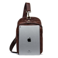 Leather Mens Cool Sling Bag Crossbody Bag Chest Bag for men - imessengerbags