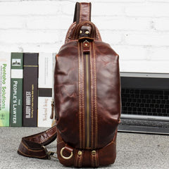Leather Mens Cool Sling Bag Crossbody Bag Chest Bag for men - imessengerbags