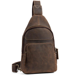 Leather Mens Cool Sling Bag Crossbody Bag Chest Bag for men