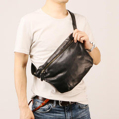 Leather Mens FANNY PACK MENS WAIST BAG HIP PACK BELT BAG FOR MEN