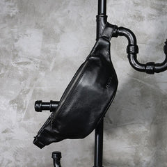 Black Leather FANNY PACK for Men black leather belt bag black leather crossbody fanny pack Black leather belt bag