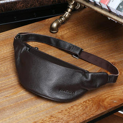 Black Leather FANNY PACK for Men best belt bag​ black leather crossbody fanny pack Black leather belt bag