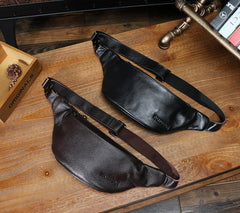 Black Leather FANNY PACK for Men black leather crossbody fanny pack Black leather belt bag