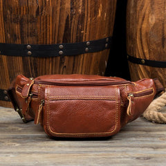 Leather Mens Fanny Pack Waist Bag Hip Pack Belt Bag Bumbag for Men - imessengerbags
