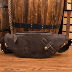 Leather Mens Fanny Pack Waist Bag Hip Pack Belt Bag Bumbag for Men - imessengerbags