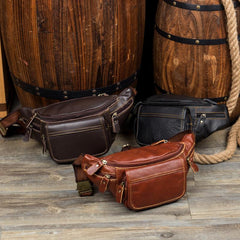 Leather Mens Fanny Pack Waist Bag Hip Pack Belt Bag Bumbag for Men - imessengerbags