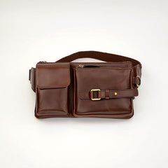 Leather Mens Fanny Pack Waist Bag Hip Pack Belt Bag Bumbag for Men