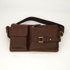Leather Mens Fanny Pack Waist Bag Hip Pack Belt Bag Bumbag for Men