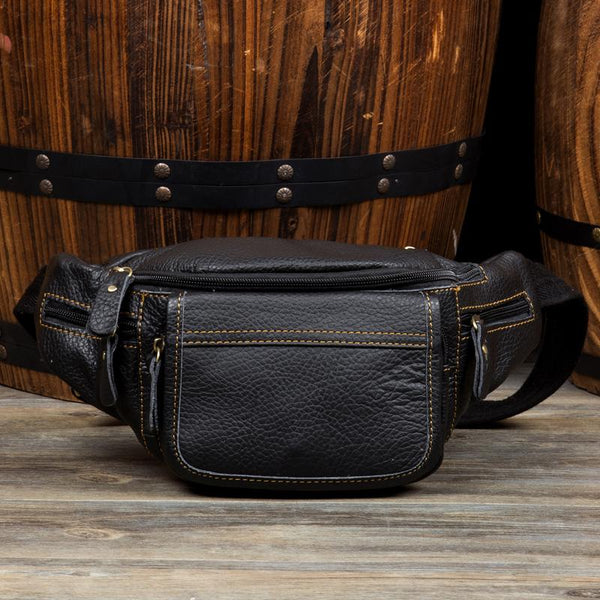 Leather Mens Fanny Pack Waist Bag Hip Pack Belt Bag Bumbag for Men - imessengerbags